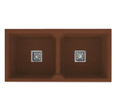 Fossa 37"x18"x10" Quartz Double Bowl Kitchen Sink ( Brown ) Fossa Home